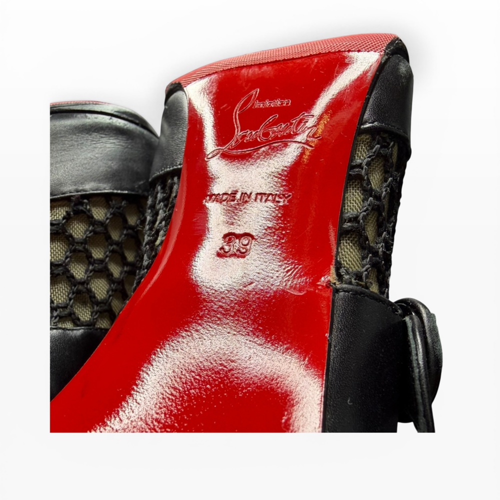 Christian Louboutin Black and Tan Heeled Boots Size 39 - Picture 5 of 16